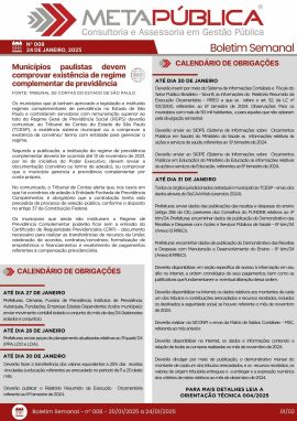 Imagem da notícia BOLETIM SEMANAL Nº 008